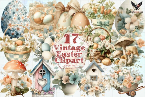 Download Vintage Easter Clipart PNG - Art Collection