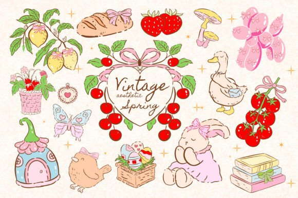 Download Coquette Spring Vintage Easter Clipart - Art Collection
