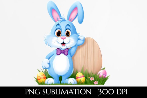 Download Cartoon Easter Bunny with Sign - Art Collection