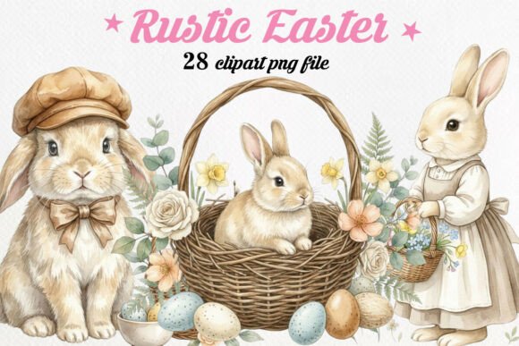 Download Rustic Easter Clipart Bundle - Art Collection