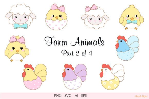 Download Cute Farm Animals Clipart Set - Art Collection
