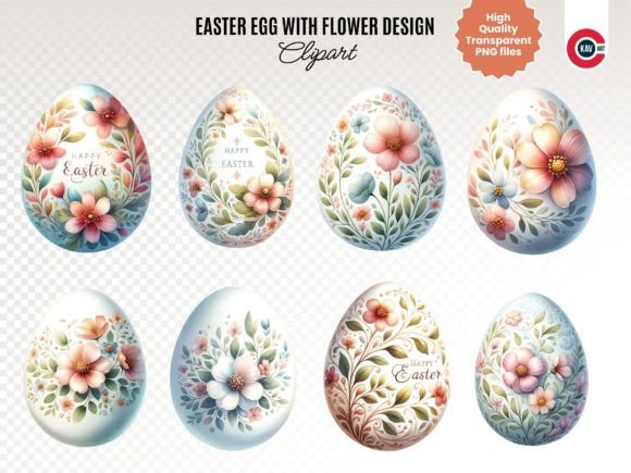 Download Easter Egg Clipart with Flower - Art Collection
