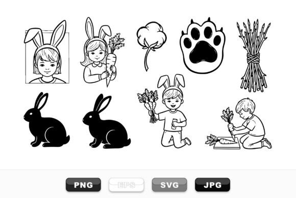 Download Cute Easter Bunny Clipart Set - Art Collection