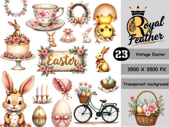 Download Vintage Easter Watercolor Clipart - Art Collection