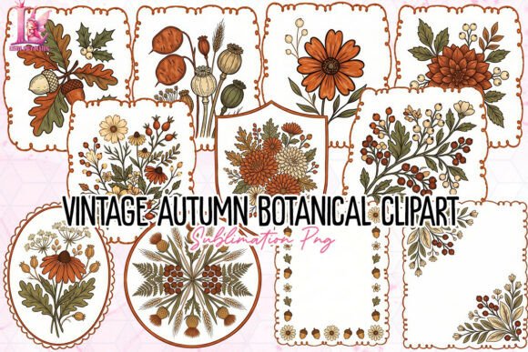 Download Vintage Autumn Botanical Clipart PNG - Art Collection