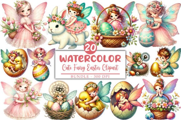 Download Watercolor Cute Fairy Easter Clipart - Art Collection