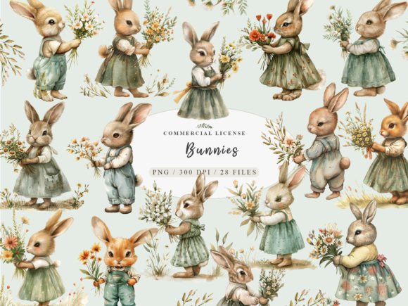 Download Rabbit Painting, Cute Bunny Clipart - Art Collection