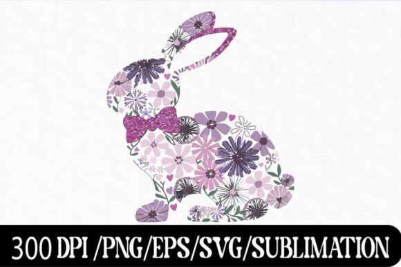 Download Elegant Floral Bunny Silhouette Art - Art Collection