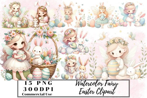Download Watercolor Fairy Easter Clipart - Art Collection
