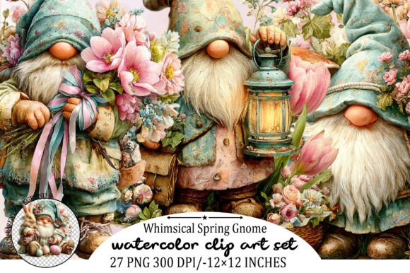 Download Whimsical Spring Gnome Clipart - Art Collection