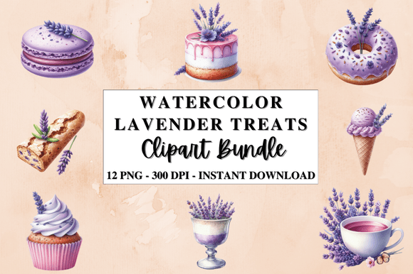 Download Watercolor Lavender Treats Clipart - Art Collection