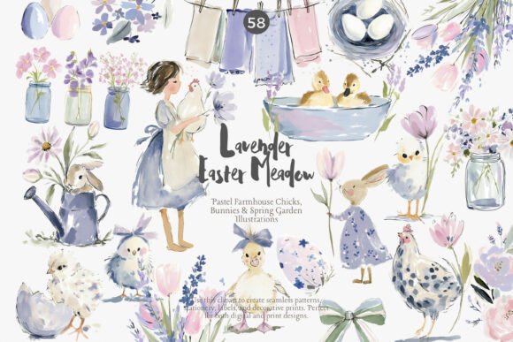 Download Lavender Easter Clipart Bundle - Art Collection
