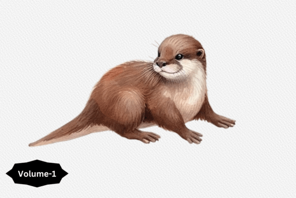 Download Watercolor Otter Clipart Volume –1 - Art Collection