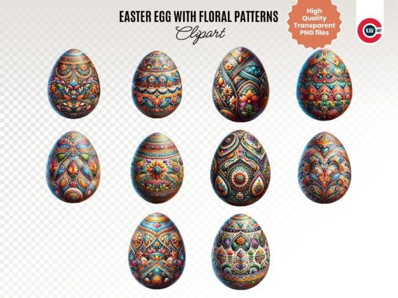 Download Easter Egg Clipart with Floral Patterns - Art Collection