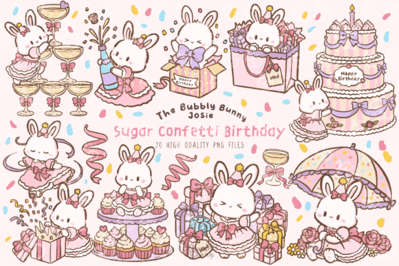 Download Kawaii Bunny Sugar Confetti Clipart - Art Collection