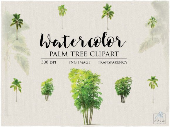 Download Watercolor Palm Trees Clipart - Art Collection