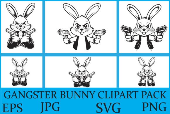 Download Gangster Bunny Clipart Pack - Art Collection