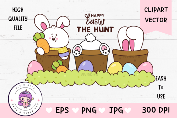 Download Cute Bunny Clipart Rabbit in Flower Pot - Art Collection
