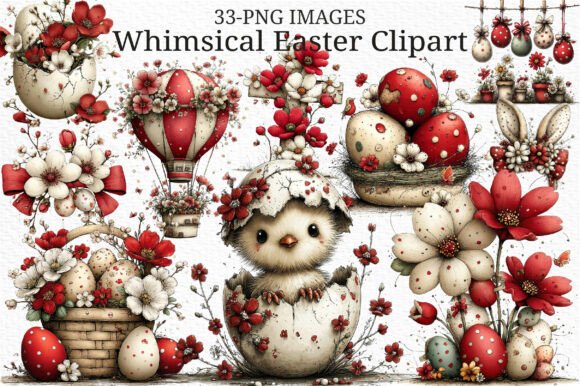 Download Whimsical Easter Clipart Png Bundle - Art Collection