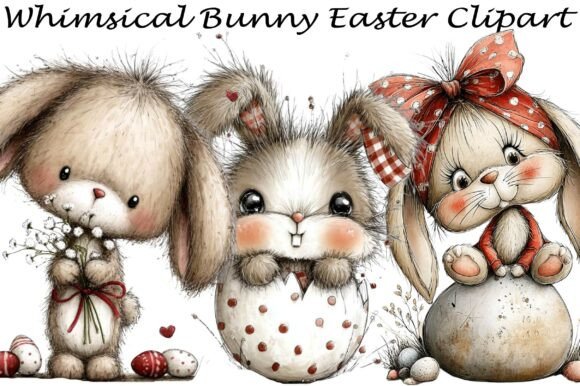 Download Whimsical Bunny Easter Clipart - Art Collection