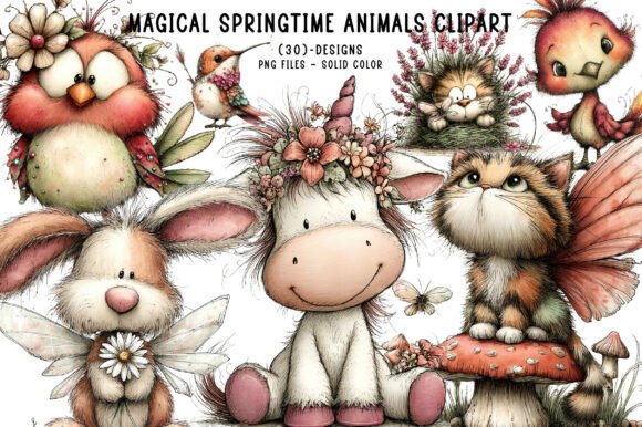 Download Magical Springtime Animals Clipart - Art Collection