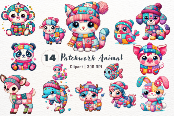 Download Patchwork Cute Animal Clipart - Art Collection