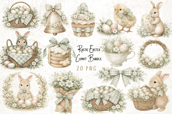 Download Rustic Easter Clipart Bundle - Art Collection