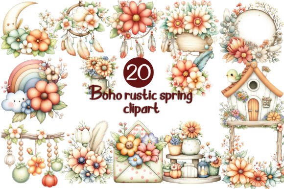 Download Boho Rustic Spring Clipart - Art Collection