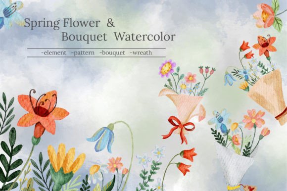 Download Spring Watercolor Set Bundle Clipart - Art Collection