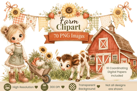Download Watercolor Farm Clipart Bundle - Art Collection