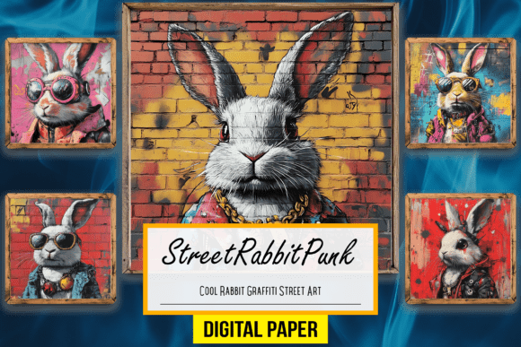 Download Cool Rabbit Graffiti Street Backdrop Art - Art Collection