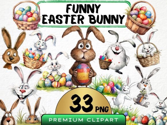 Download Funny Easter Bunny Clipart Bundle - Art Collection