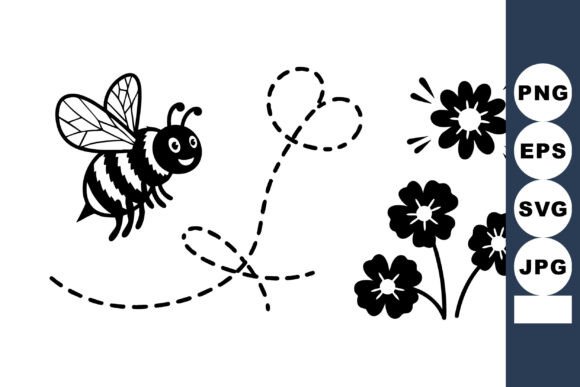 Download Cute Bee Heart Trail Vector - Art Collection