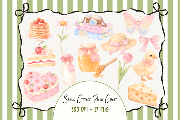 Download Spring Cottage Picnic Clipart - Art Collection