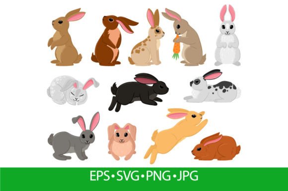 Download Cartoon Cute Rabbits, Spring Bunny Brown - Art Collection
