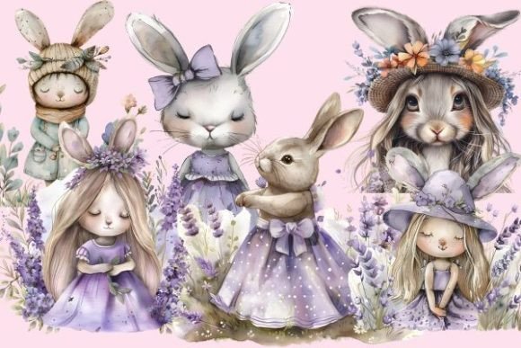 Download Watercolor Easter Rabbit Nursery Clipart - Art Collection