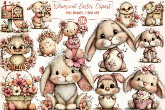 Download Whimsical Easter Clipart Bundle - Art Collection