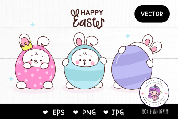 Download Cute Bunny Clipart and Egg Awaii Animals - Art Collection