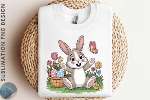 Download Cute Easter Bunny Floral PNG Clipart Des - Art Collection