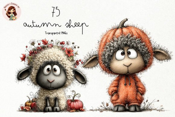 Download Cute Autumn Fuzzy Sheep PNG Clipart - Art Collection